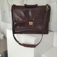Cartella borsa porta documenti vintage vera pelle 