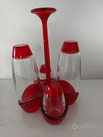 Guzzini Menage Set Olio Aceto Sale e Pepe Vetro 