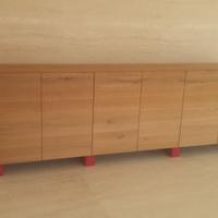 credenza in rovere unita spizza ante push pull