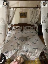 Letto antico noce + comodini+ specchio + panca