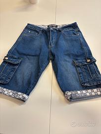 Pantaloncini jeans cargo Leggendario uomo con risv