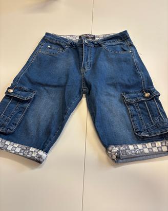 Pantaloncini jeans cargo Leggendario uomo con risv