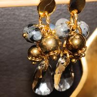 orecchini labradorite,cristallo,oro,acciaio