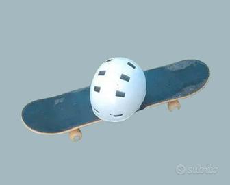 Skateboard Completo (Grafica a Scacchi) + Casco di