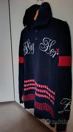 Maglione in lana blu navy a collo alto 