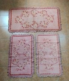 Set 3 tappeti rosa  anni 50-60