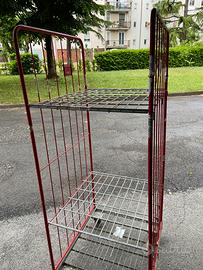 Carrello gabbia metallica 3 ripiani con ruote