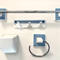 Set porta asciugamani bagno in maiolica