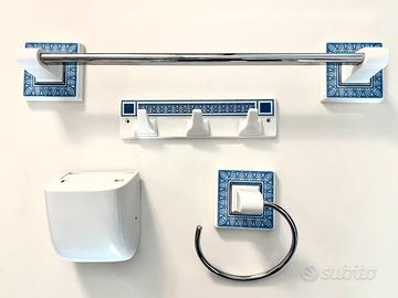 Set porta asciugamani bagno in maiolica