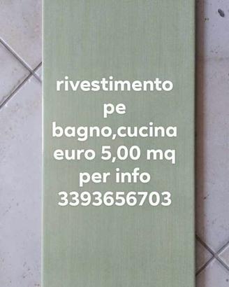Stok di rivestimenti lucido per cucine,bagni,labor