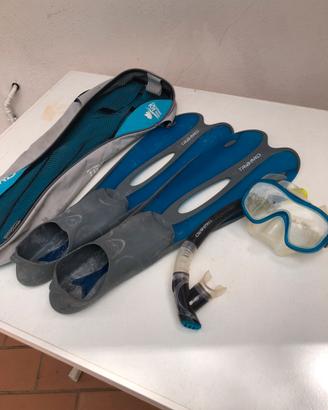 Kit Pinne da immersione con maschera e boccaglio
