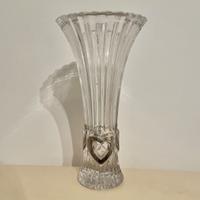 Vaso in cristallo portafiori vintage argento