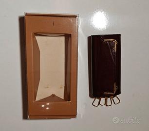 PORTACHIAVI vintage in cuoio marrone (cm 9,5)