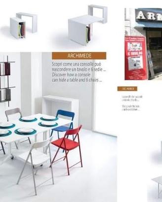 Tavolino trasformabile archimede2 consolle 6 sedie