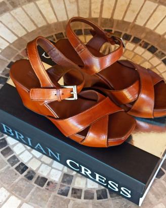 BRIAN CRESS sandalo pelle marrone Tg. 36