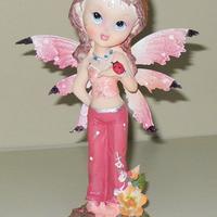 Fata Bimba Rosa con ali di metallo, Nuova!