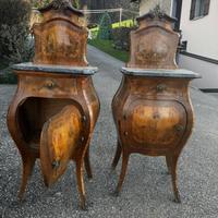 Coppia comodini antichi stile Luigi XV con marmo
