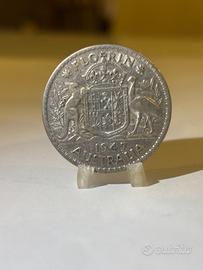 Moneta Argento 1 Fiorino Australiano 1947