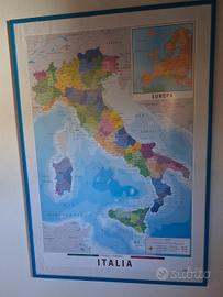 Cartine Italia + mondo + cornice 