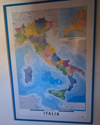 Cartine Italia + mondo + cornice 