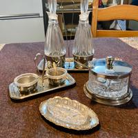 Set tavola vintage vetro lavotato e metallo