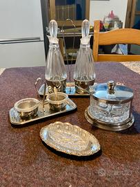 Set tavola vintage vetro lavotato e metallo