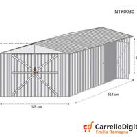 Box auto in Acciaio lamiera 360x514cm 18mq beige