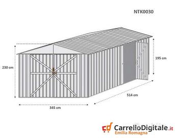 Box auto in Acciaio lamiera 360x514cm 18mq beige