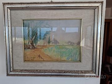 Quadro raffigurante paesaggio, inclusa cornice