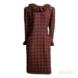 Elegante abito in lana tartan taglia L NINA RICCI