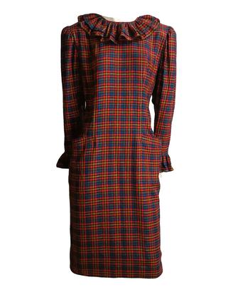 Elegante abito in lana tartan taglia L NINA RICCI