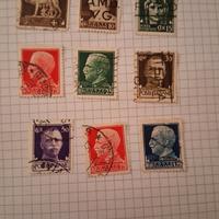 FRANCOBOLLI SERIE 9 VALORI POSTA ORD. SOVRASTAMPA 