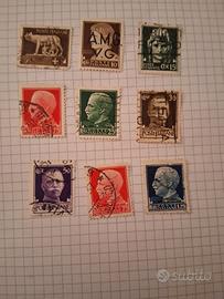 FRANCOBOLLI SERIE 9 VALORI POSTA ORD. SOVRASTAMPA 