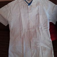 Camicia GREEN LEAVES bianca righe blue mis. XXL