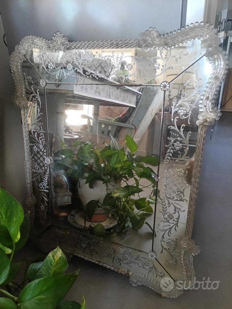 Specchio Vintage Da Parete Biscottini - Shabby Chic Bianco Anticato 49x38,5cm - Foto 3