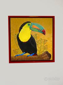 Quadro Tucano dipinto a mano