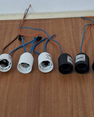 8 Portalampada assortiti già completi di cavo