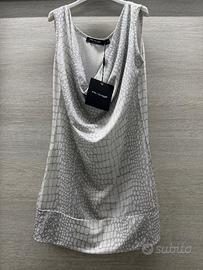 Canotta Artigli con scollo a gronda.Argento.Tg .M