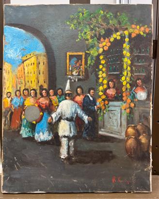 Quadro olio su tela 40x50cm R. Carignani, Napoli