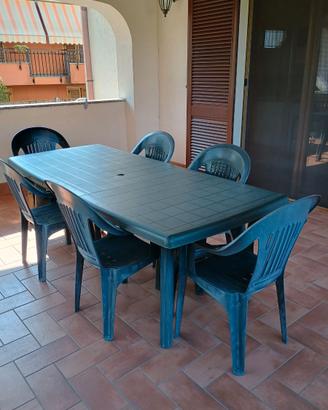 Tavolo allungabile e 8 sedie giardino