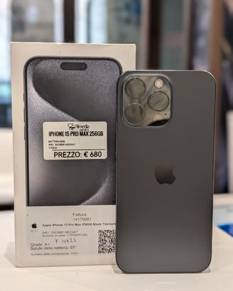iPhone 15 Pro Max 256GB nero usato garanzia 