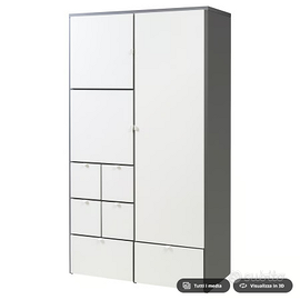 Guardaroba, grigio/bianco