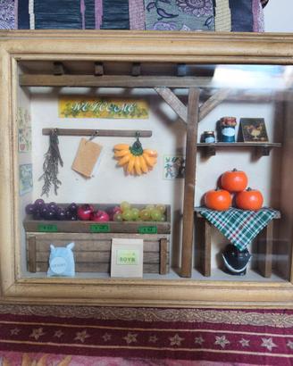 Coppia Quadri Vintage 3D in Legno (Cucina/Taverna)