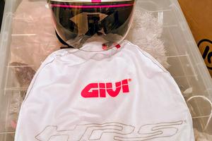Casco Jet Givi bianco con dettagli pink, taglia S