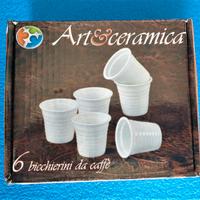 Set 6 tazzine da caffe' in ceramica