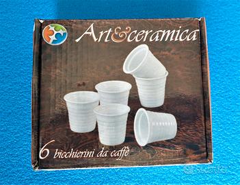 Set 6 tazzine da caffe' in ceramica