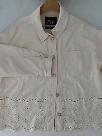 Giacca di jeans beige Zara
