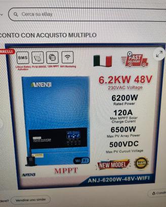batteria accumulatorel15 kw fotovoltaico +inverter