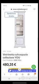 Vetrina shabby arte povera bianco patinato