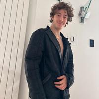 ugg giacca in pelle e lana pura